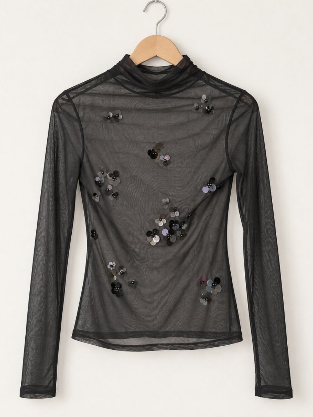 Sequined Mesh Top